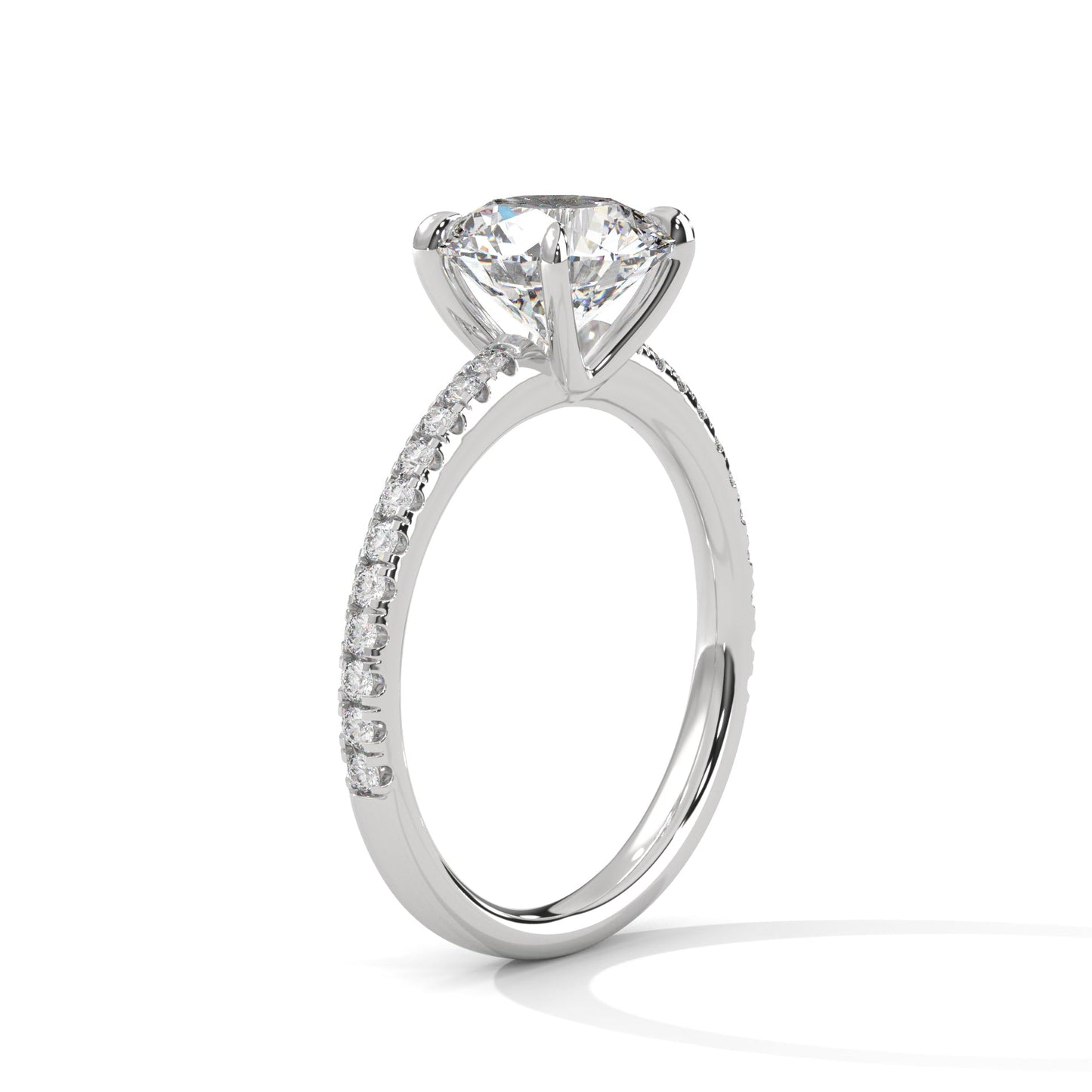 Lustrous Bloom 1.5 CT Round-Cut Lab Grown Diamond Pave Ring | 1.76 CTW