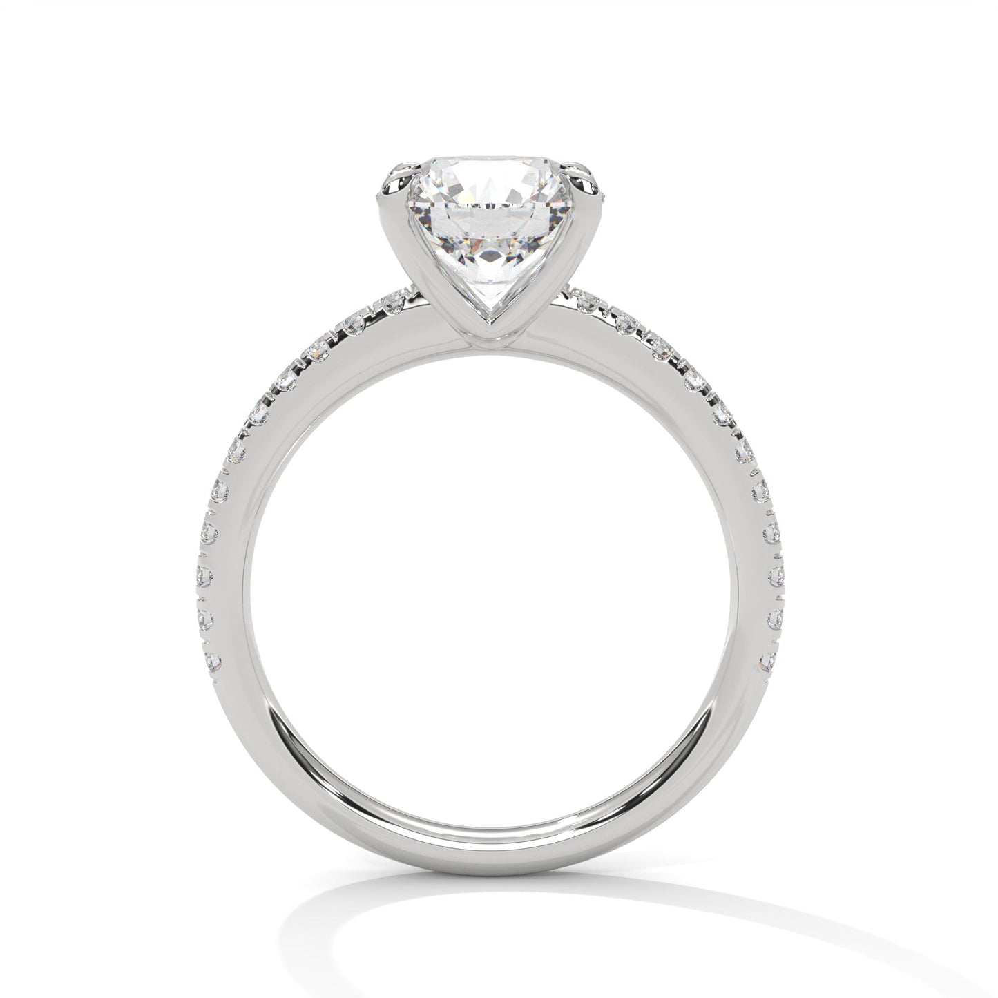 Lustrous Bloom 1.5 CT Round-Cut Lab Grown Diamond Pave Ring | 1.76 CTW