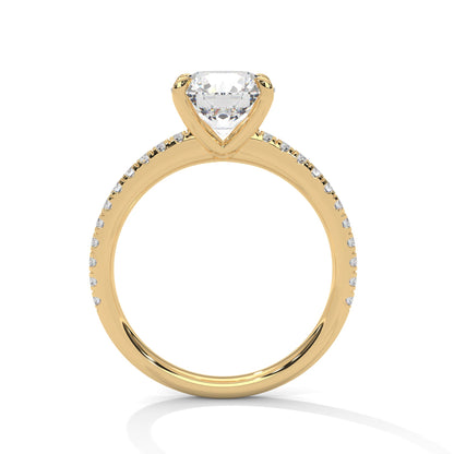 Lustrous Bloom 1.5 CT Round-Cut Lab Grown Diamond Pave Ring | 1.76 CTW
