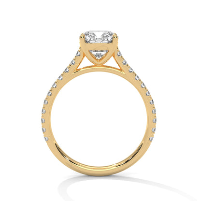 Luminous Charm 1 CT Cushion-Cut Lab Grown Diamond Pave Ring | 1.40 CTW