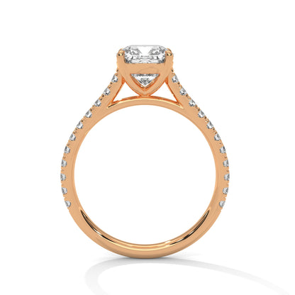 Luminous Charm 1 CT Cushion-Cut Lab Grown Diamond Pave Ring | 1.40 CTW