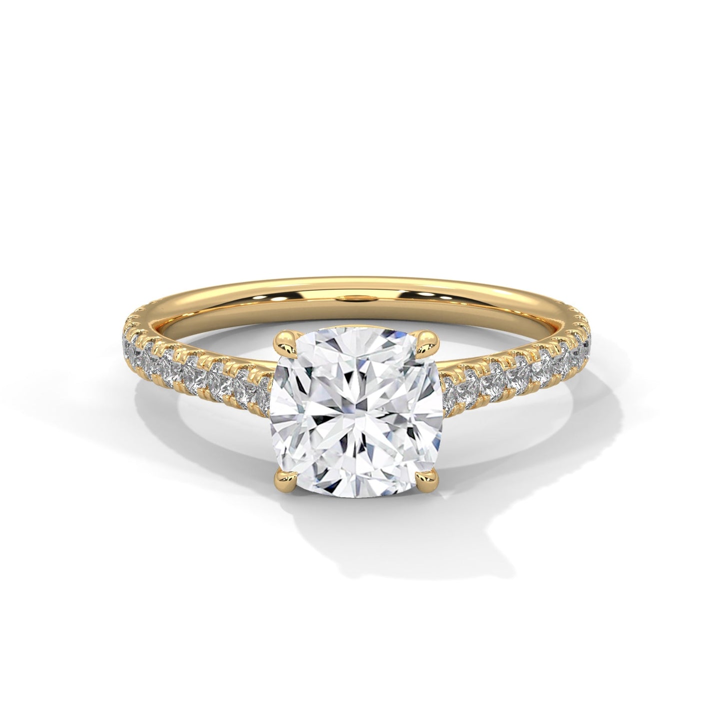 Luminous Charm 1 CT Cushion-Cut Lab Grown Diamond Pave Ring | 1.40 CTW