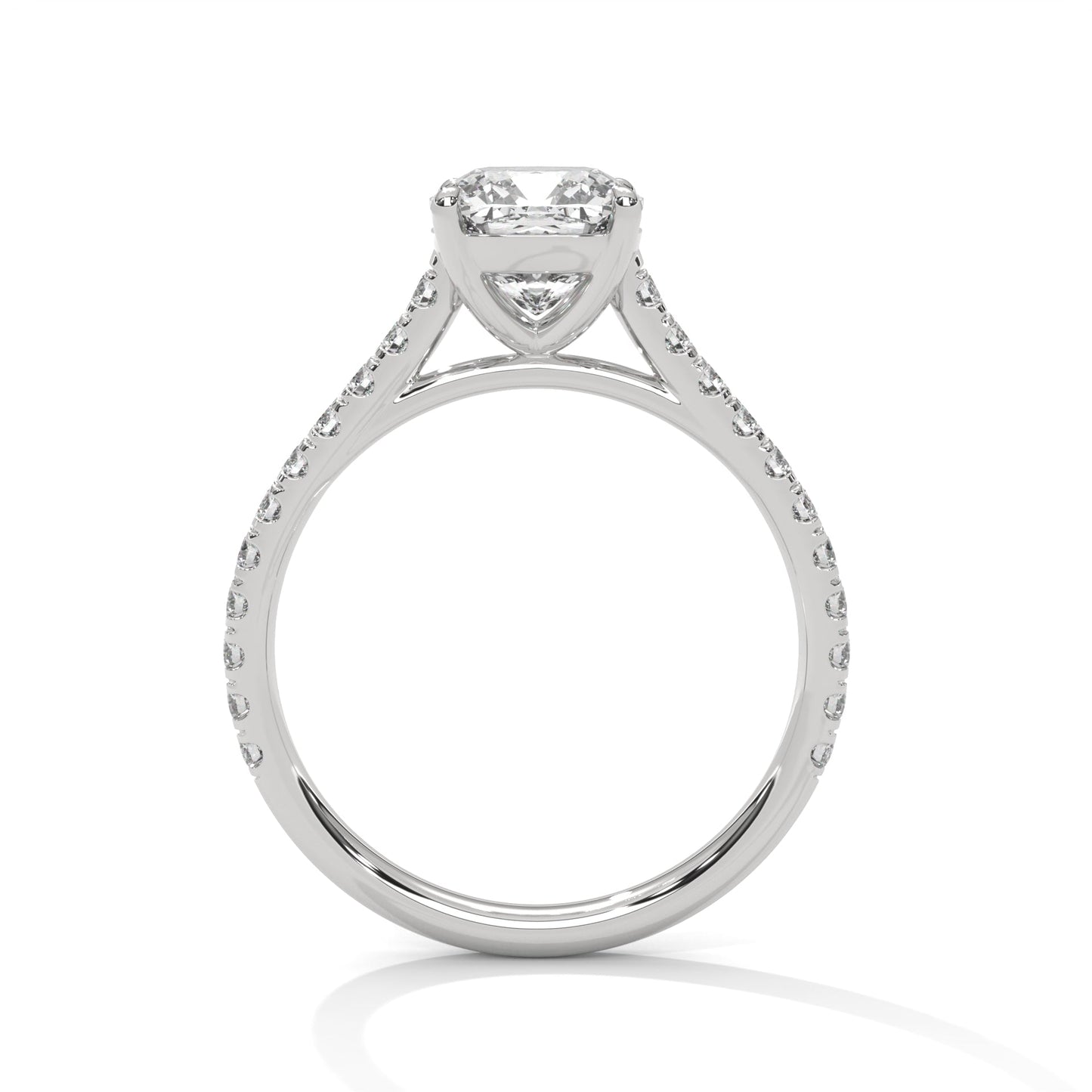 Luminous Charm 1 CT Cushion-Cut Lab Grown Diamond Pave Ring | 1.40 CTW