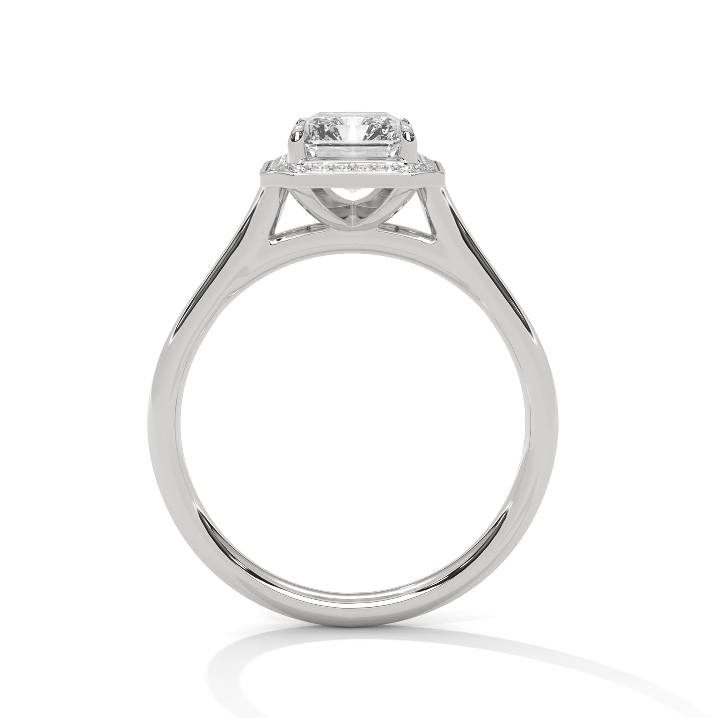 Ethereal 2.15 CTW Emerald-Cut Lab-Grown Diamond Halo Ring | E-VS1