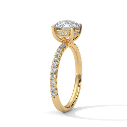 Juliette 1.5ct Round Lab-Grown Diamond Pave Engagement Ring | 1.97 CTW