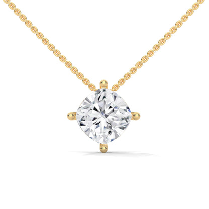 Celestial Glow Round-Cut Diamond Pendant Necklace 2.50ct | 14K Gold |16”&18” Chain