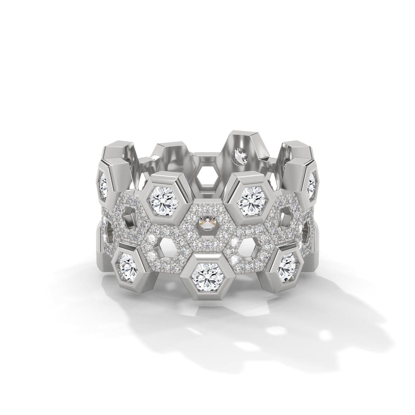 HexaGlow 2.69 CTW Lab-Grown Diamond Honeycomb Band