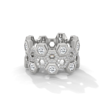 HexaGlow 2.69 CTW Lab-Grown Diamond Honeycomb Band