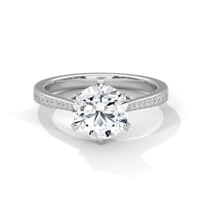 Elowen 1.5ct Round Lab-Grown Diamond Pavé Engagement Ring | 1.72 CTW