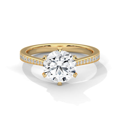 Isla 1ct Round Lab-Grown Diamond Pavé Engagement Ring | 1.22 CTW