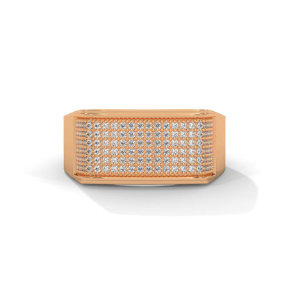 Noble 0.60 CTW Round Lab-Grown Diamond Rectangular Men's Ring