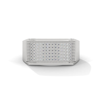 Noble 0.60 CTW Round Lab-Grown Diamond Rectangular Men's Ring