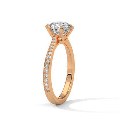 Elowen 1.5ct Round Lab-Grown Diamond Pavé Engagement Ring | 1.72 CTW