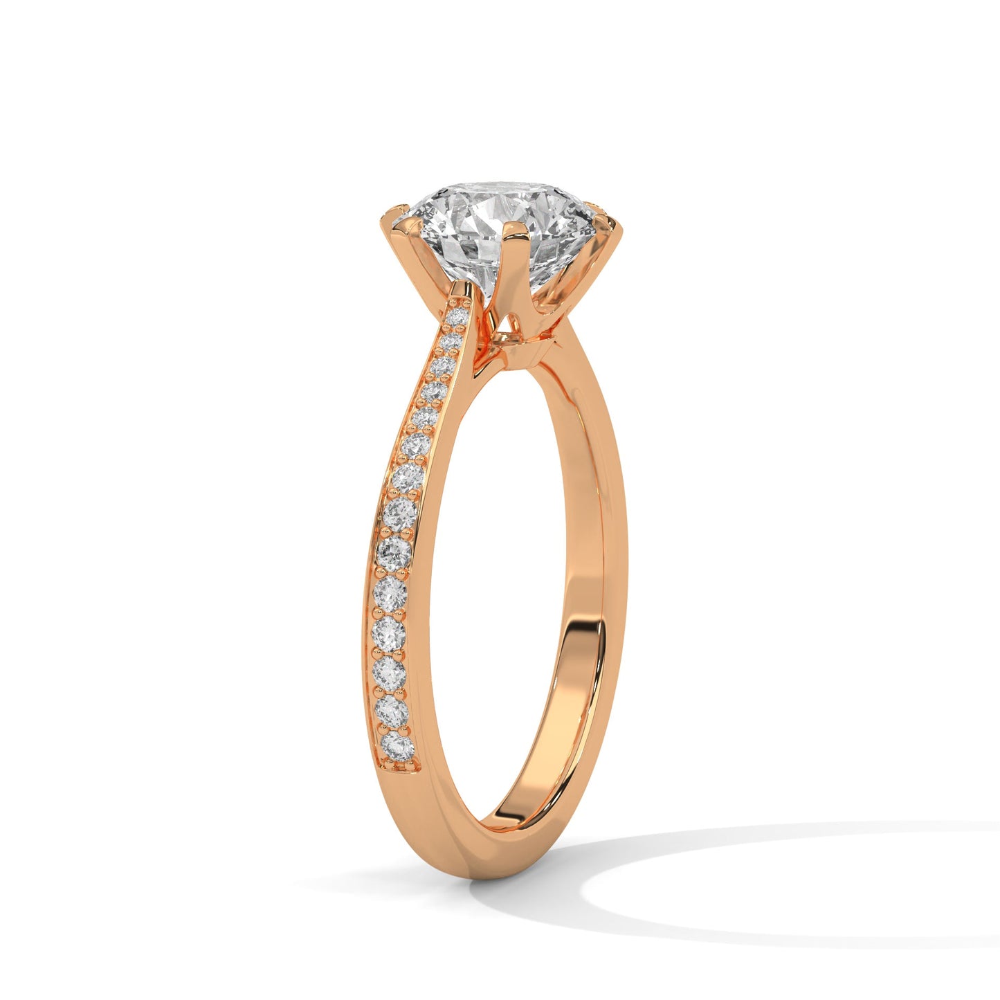 Isla 1ct Round Lab-Grown Diamond Pavé Engagement Ring | 1.22 CTW