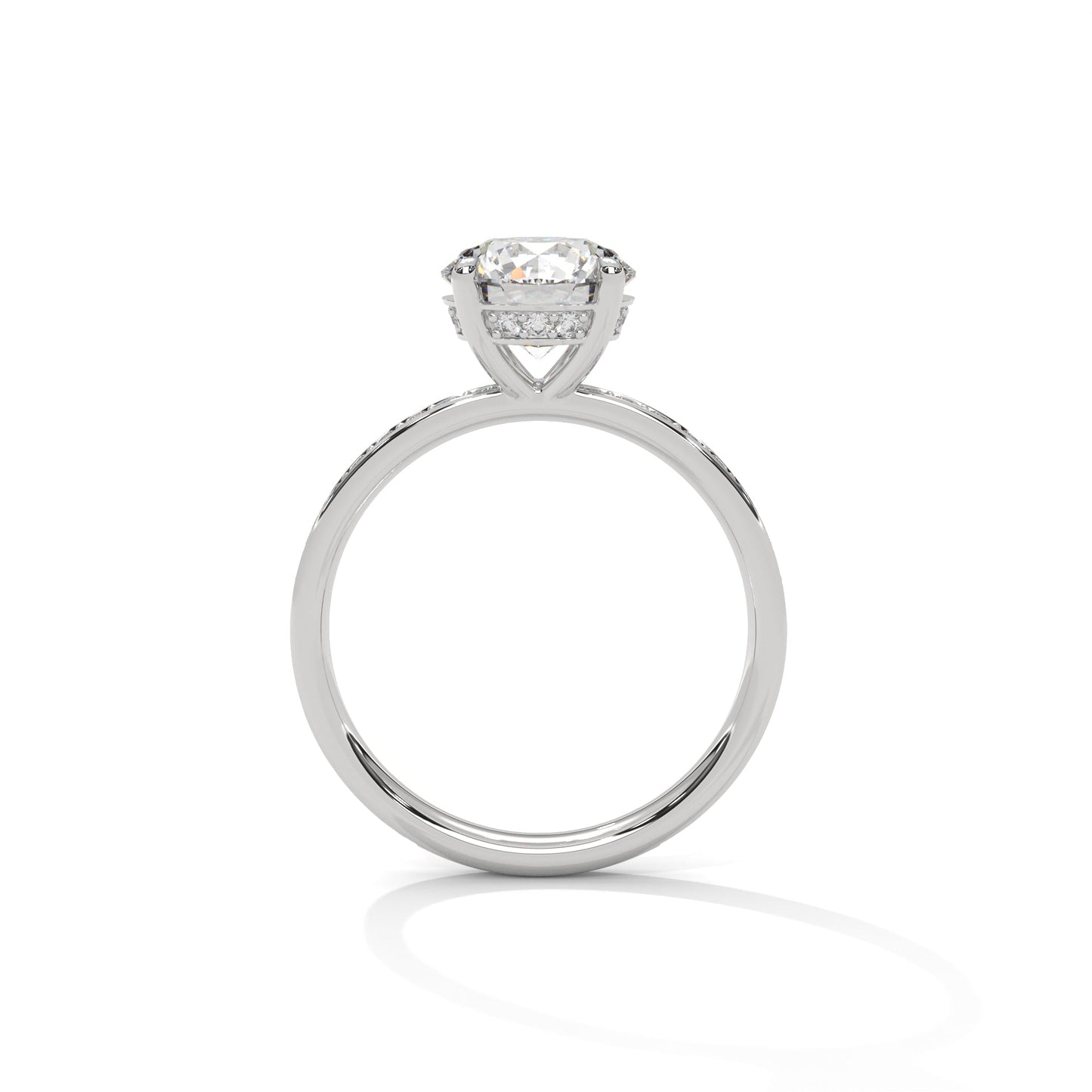 Shiny 1 CT Round-Cut Lab Grown Diamond Pave Ring | 1.46 CTW