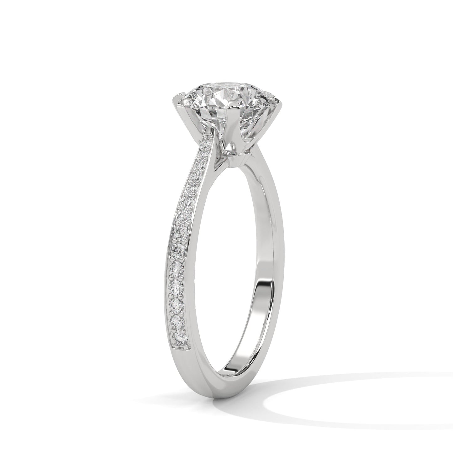 Isla 1ct Round Lab-Grown Diamond Pavé Engagement Ring | 1.22 CTW