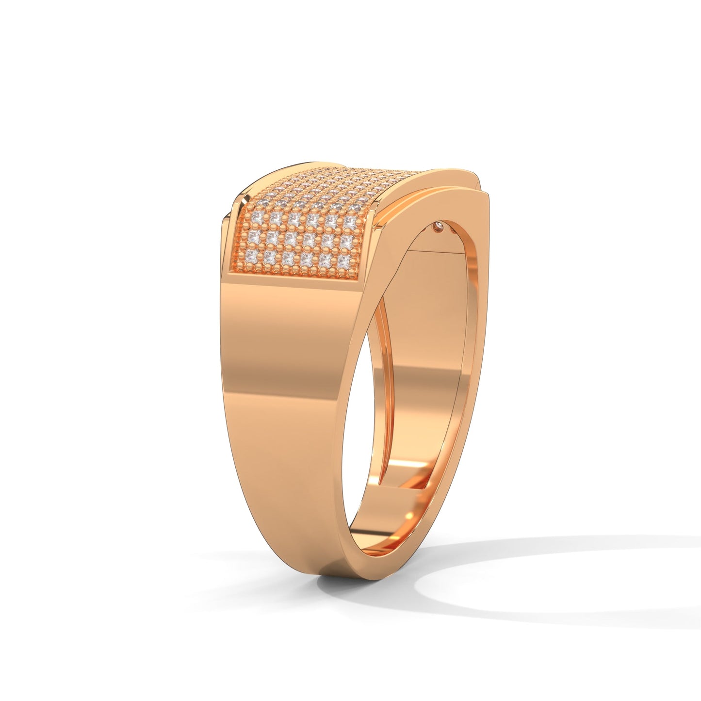 Noble 0.60 CTW Round Lab-Grown Diamond Rectangular Men's Ring
