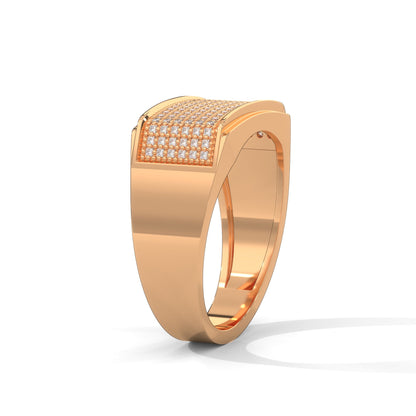 Noble 0.60 CTW Round Lab-Grown Diamond Rectangular Men's Ring