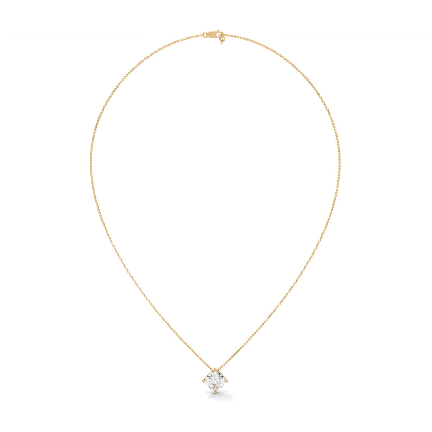 Celestial Glow Round-Cut Diamond Pendant Necklace 2.50ct | 14K Gold |16”&18” Chain