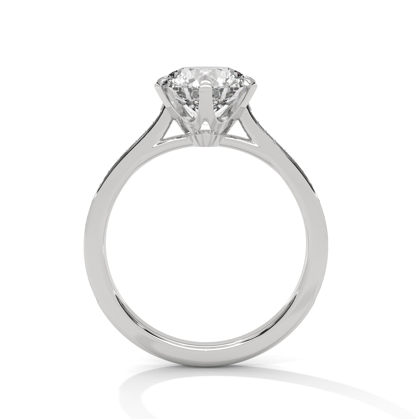 Elowen 1.5ct Round Lab-Grown Diamond Pavé Engagement Ring | 1.72 CTW