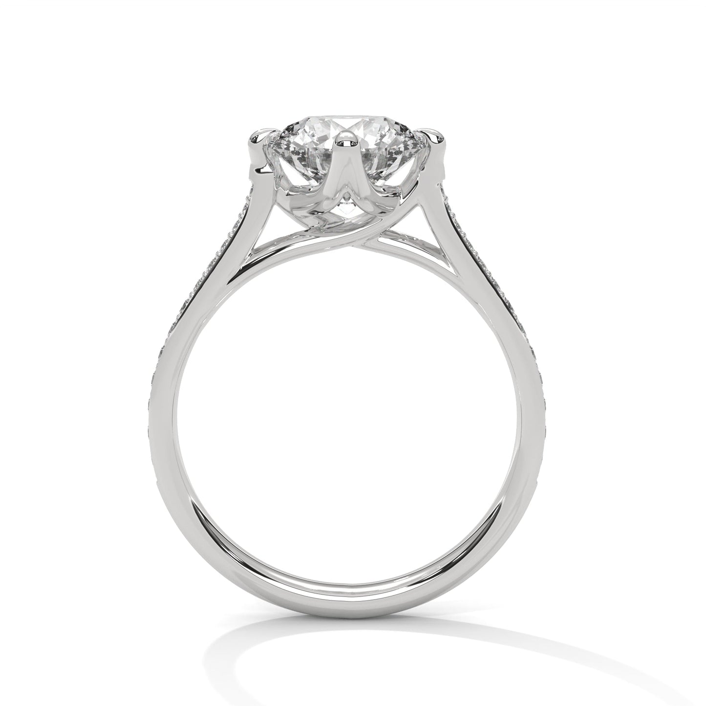 Graceful Spark 1.5 CT Round-Cut Lab Grown Diamond Pave Ring | 1.68 CTW