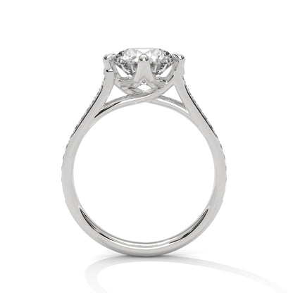 Graceful Spark 1.5 CT Round-Cut Lab Grown Diamond Pave Ring | 1.68 CTW