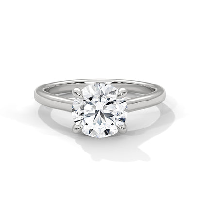 Solitaire Round Brilliant-Cut Engagement Ring with 2ct Lab-Grown Diamond (F VS1)