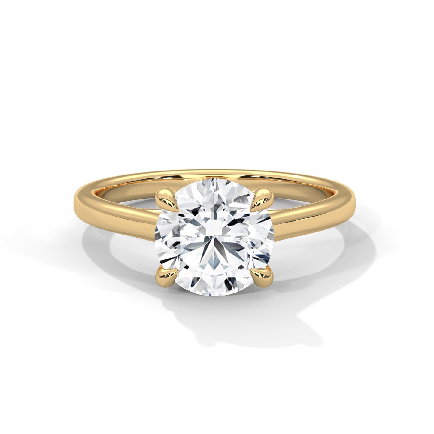 Solitaire Round Brilliant-Cut Engagement Ring with 2ct Lab-Grown Diamond (F VS1)
