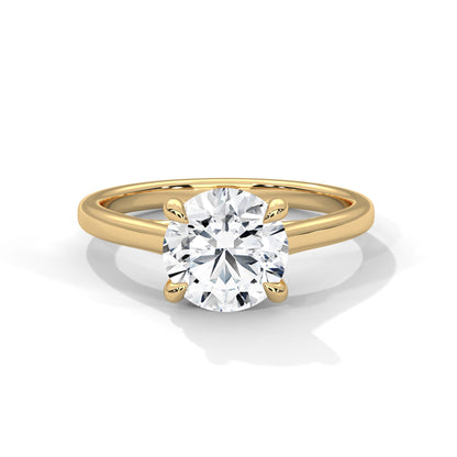 Solitaire Round Brilliant-Cut Engagement Ring with 2ct Lab-Grown Diamond (F VS1)