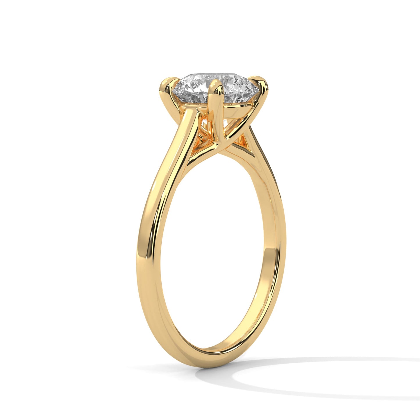 Solitaire Round Brilliant-Cut Engagement Ring with 2ct Lab-Grown Diamond (F VS1)