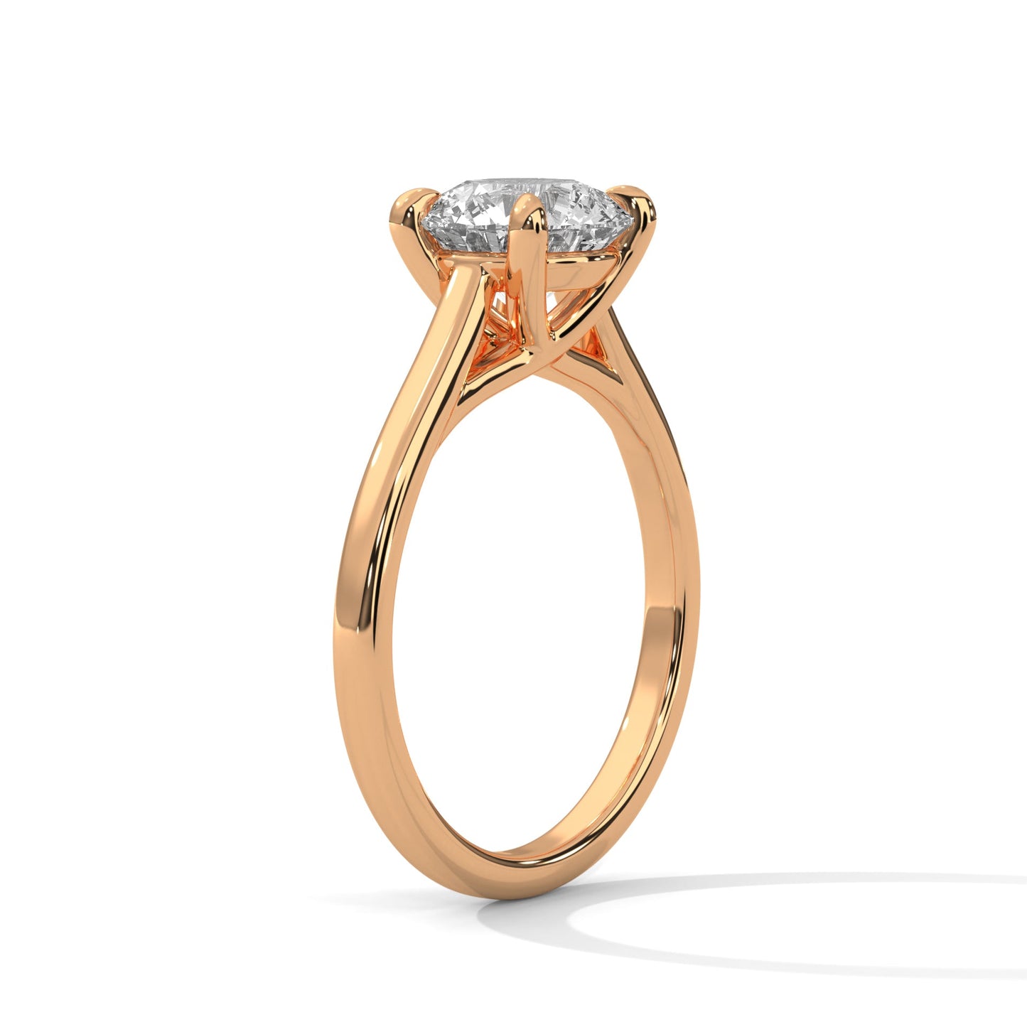 Solitaire Round Brilliant-Cut Engagement Ring with 2ct Lab-Grown Diamond (F VS1)