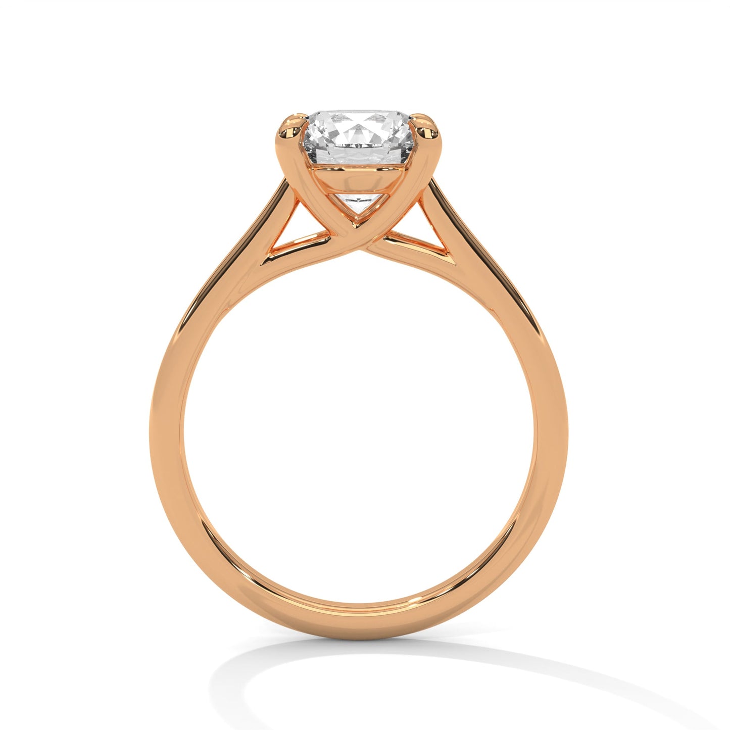 Solitaire Round Brilliant-Cut Engagement Ring with 2ct Lab-Grown Diamond (F VS1)