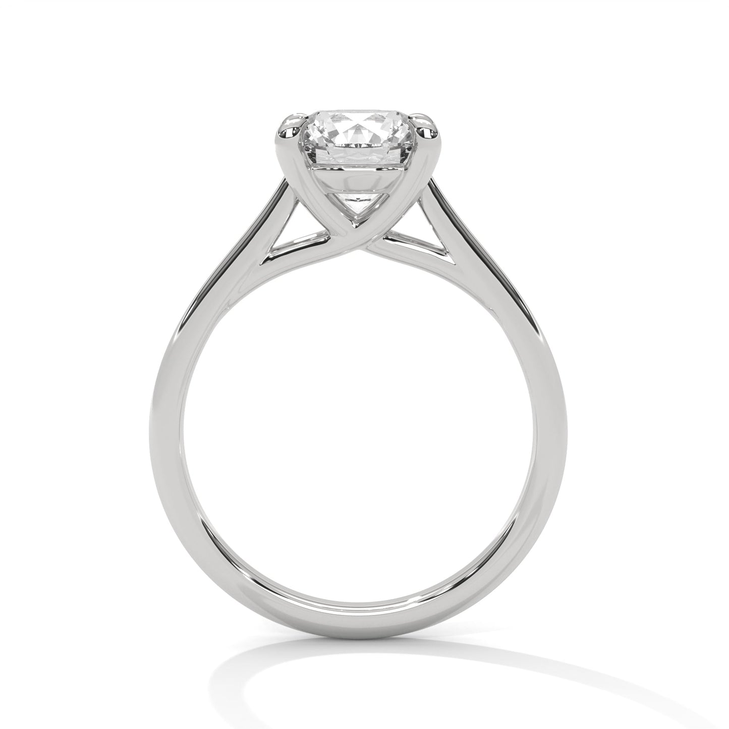 Solitaire Round Brilliant-Cut Engagement Ring with 2ct Lab-Grown Diamond (F VS1)