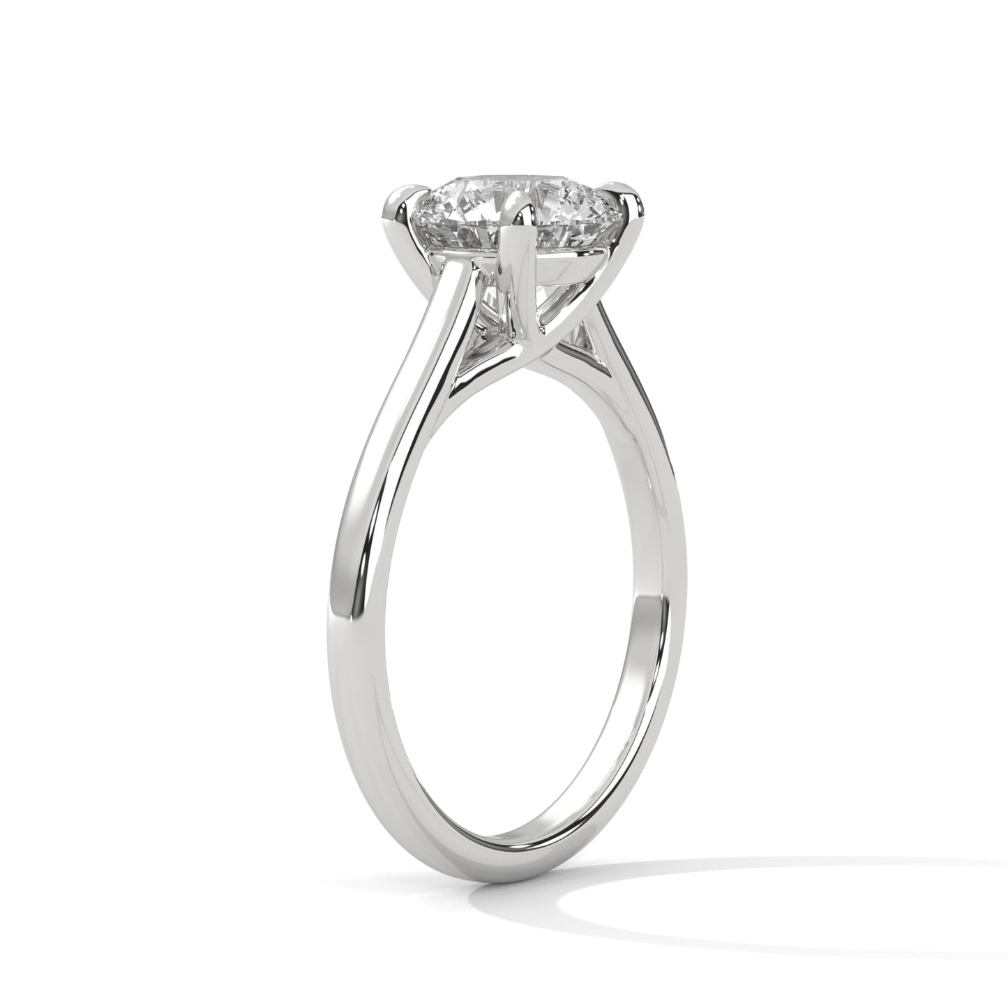Solitaire Round Brilliant-Cut Engagement Ring with 2ct Lab-Grown Diamond (F VS1)