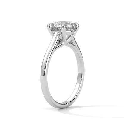 Solitaire Round Brilliant-Cut Engagement Ring with 2ct Lab-Grown Diamond (F VS1)