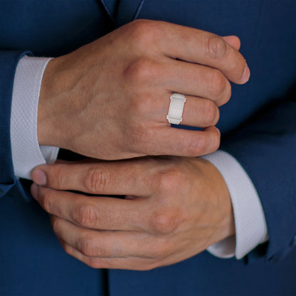 Dominus 0.46 CTW Round Lab-Grown Diamond Rectangular Men's Ring