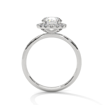 White gold Round halo ring